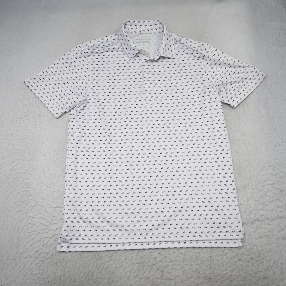 Vineyard Vines Performance Golf Polo Wicking Short Sleeve Mens Size Medium - Picture 6 of 9